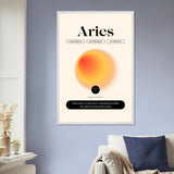 Zodiac Wall Art Framed Poster for Astrology Lovers - White frame Aries - Wooden Framed Posters