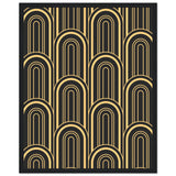 Timeless Elegance - Black and Gold Art Deco Masterpiece - 40x50 cm 16x20″ Black frame - Framed Posters