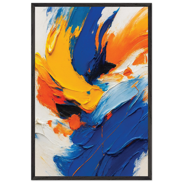 Color Rush – Abstract Wooden Framed Poster Gift - Black frame - Wooden Framed Posters