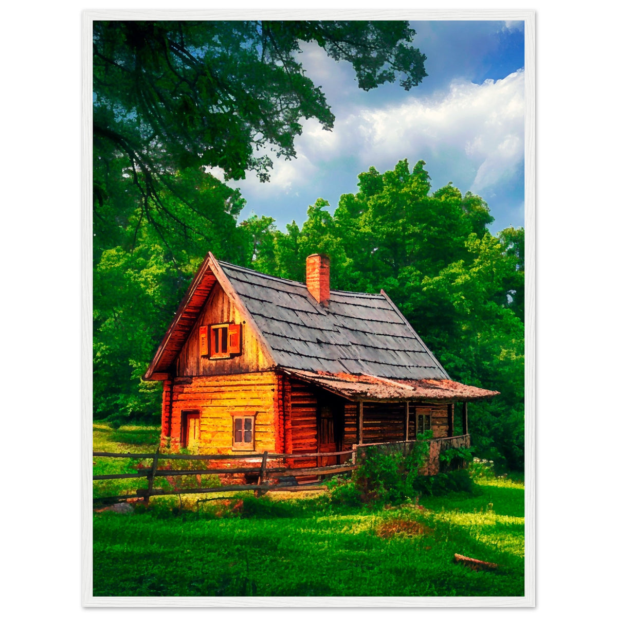 Peaceful Getaway - Framed Poster for Your Home - 60x80 cm 24x32″ White frame - Framed Posters