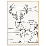 Elegance in Nature - Deer in Line - 50x70 cm 20x28″ Wood frame - Wooden Framed Posters