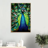 Peacock Glory Framed Poster – Exotic Wall Decor Gift - Wood frame - Wooden Framed Posters