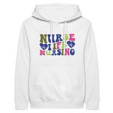 Heartfelt Nursing Life Premium Unisex Pullover Hoodie - White - Print Material