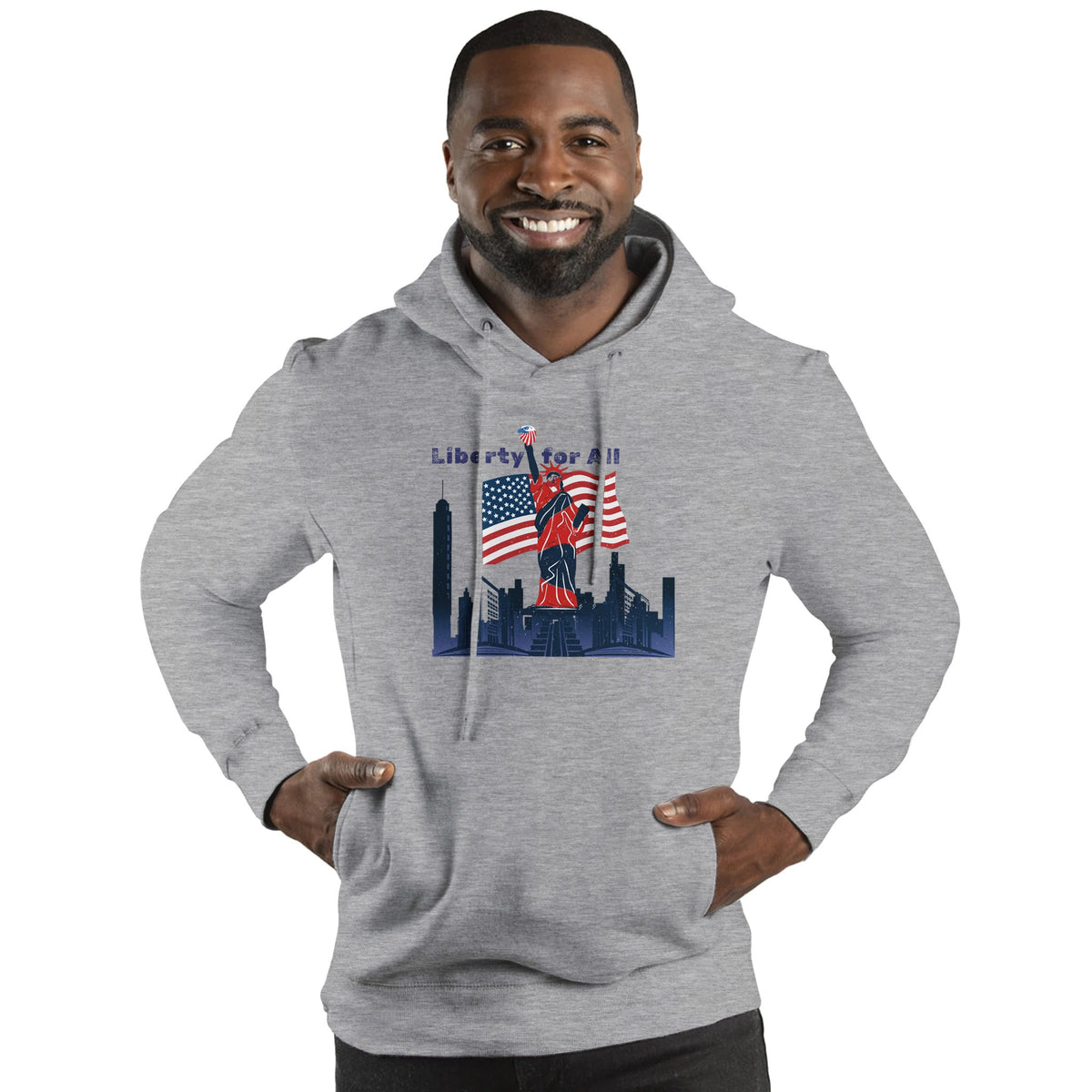 Liberty for All - Bold and Proud - Oatmeal Heather - Pullover Hoodies