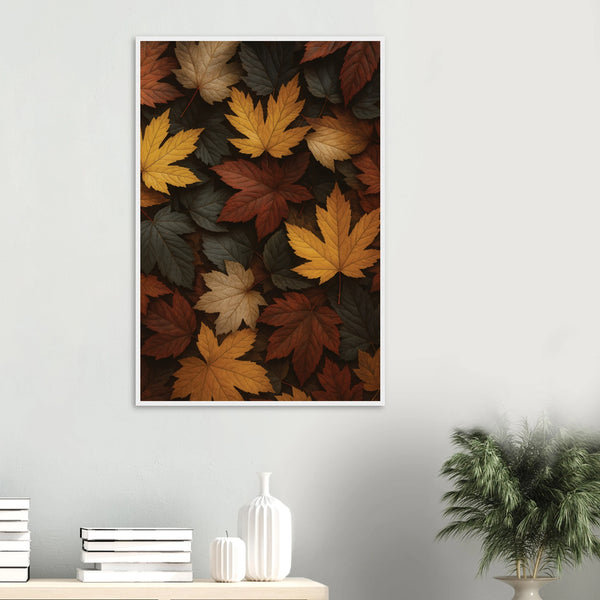 Golden Autumn Leaves - - Wooden Framed Posters