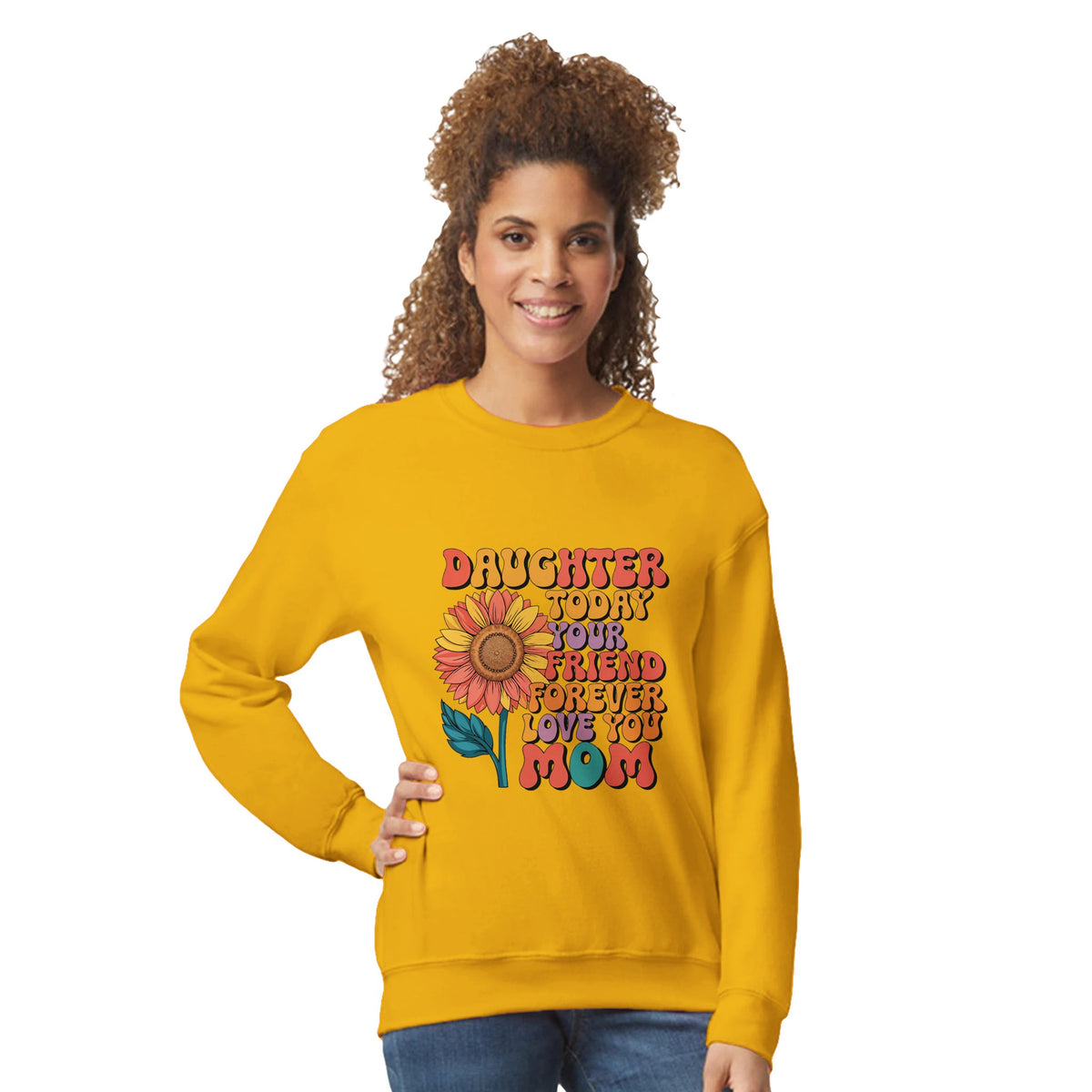 Sunflower Serenity - Celebrate Your Bond with Mom - Gold - Sweatshirts