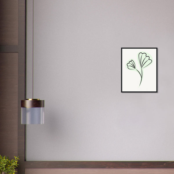 Elegant Floral Essence - Wooden Framed Art - - Wooden Framed Posters