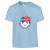 Smiling Through the Stars and Stripes - Light Blue - T-Shirts