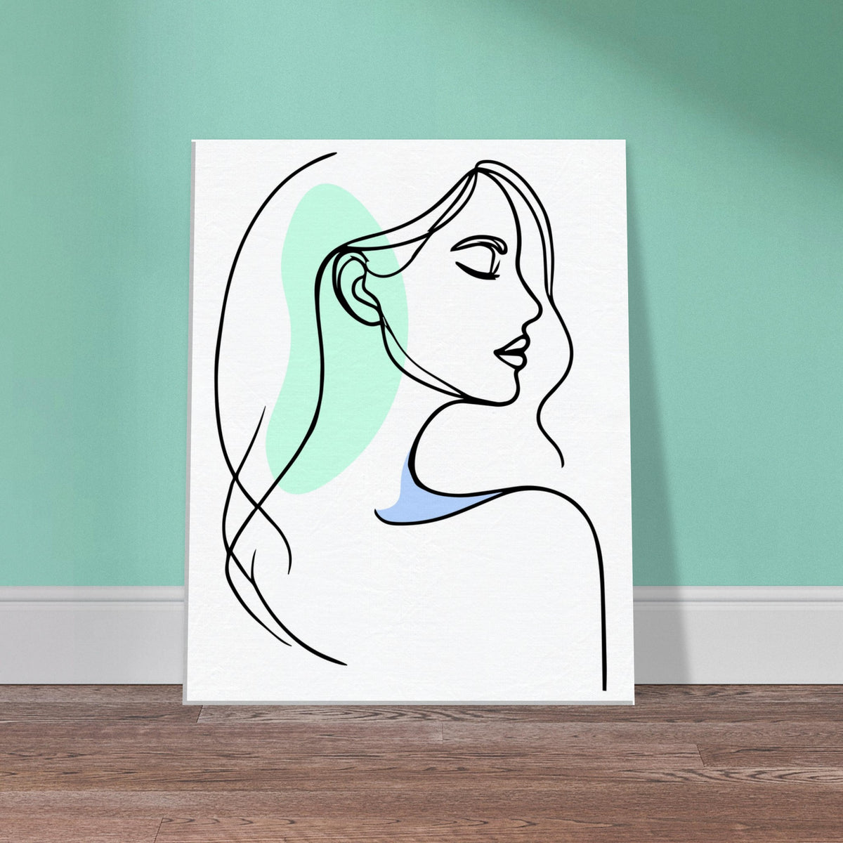 Graceful Contours - Abstract Female Silhouette on Canvas - - Canvas Prints