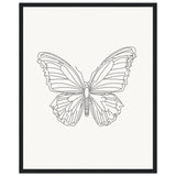 Butterfly Grace - Framed Minimalist Art - - Wooden Framed Posters