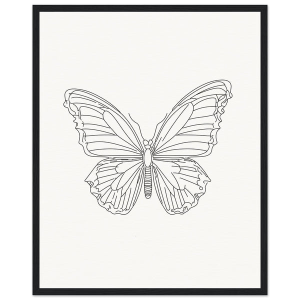 Butterfly Grace - Framed Minimalist Art - - Wooden Framed Posters