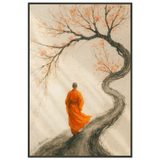 Monk’s Journey – Peaceful Path Metal Framed Poster Gift - - Metal Framed Posters