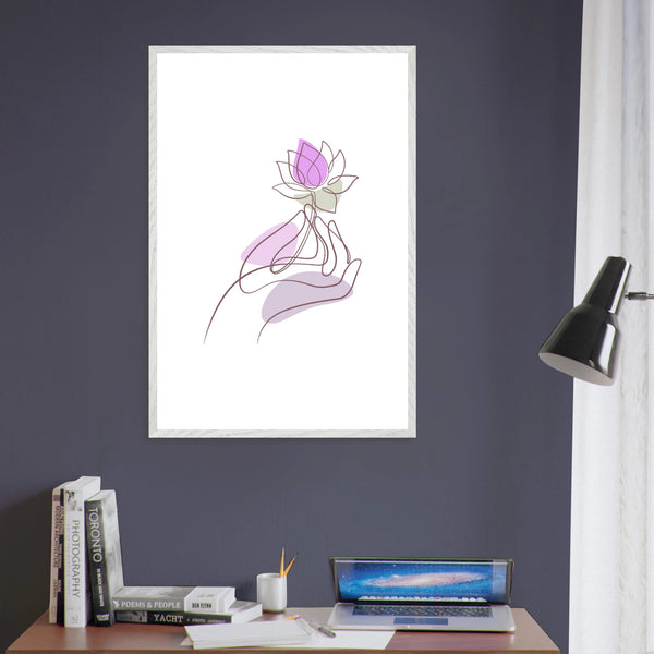 Grace in Bloom Poster – Gift for Wellness Lovers - White frame - Wooden Framed Posters