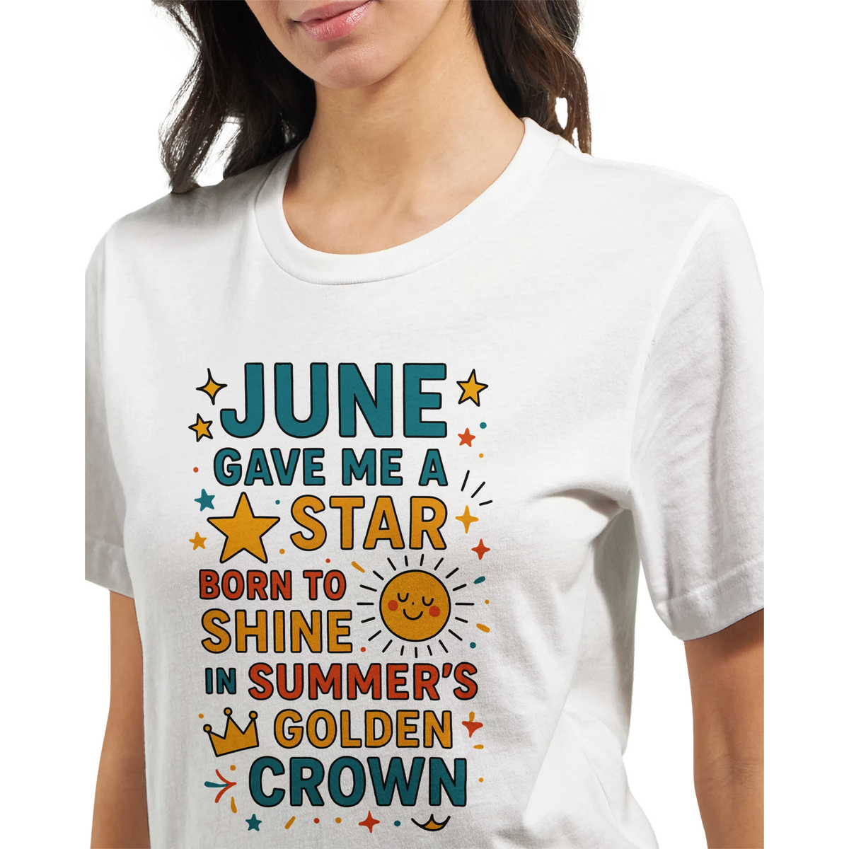 Birthday Month Queen Tee for Her – Celebrate Her Month - June - Crewneck T-shirts
