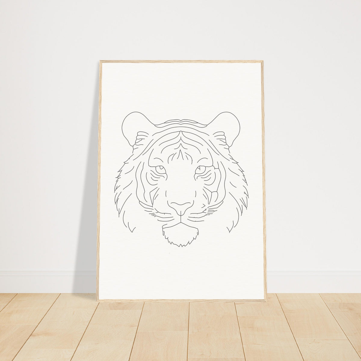 Majestic Lines - The Tiger's Gaze - 70x100 cm 28x40″ Wood frame - Wooden Framed Posters