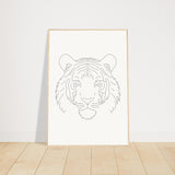 Majestic Lines - The Tiger's Gaze - 70x100 cm 28x40″ Wood frame - Wooden Framed Posters