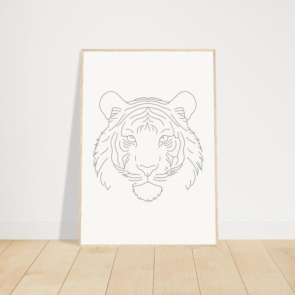 Majestic Lines - The Tiger's Gaze - 70x100 cm 28x40″ Wood frame - Wooden Framed Posters