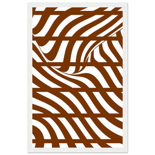 Flowing Lines - Contemporary Wall Art - 28x43 cm XL (11x17″) White frame - Wooden Framed Posters