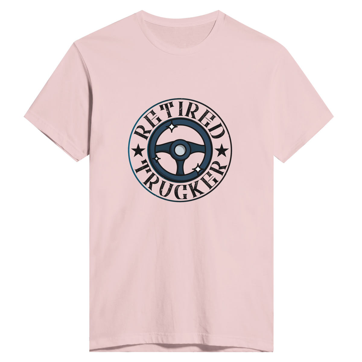 On the Open Road - Retired Trucker Tee - Light Pink - Print Material