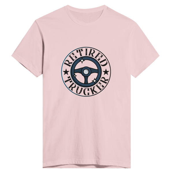 On the Open Road - Retired Trucker Tee - Light Pink - Print Material