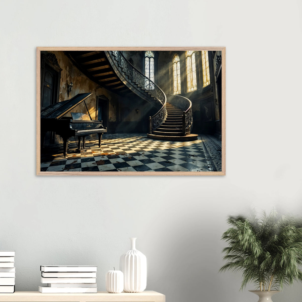 Framed Classical Charm Poster – Gift of Mood & Music - Wood frame - Wooden Framed Posters