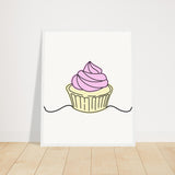 Cupcake Delight - Minimalist Pink Frosting Art - 40x50 cm 16x20″ White frame - Wooden Framed Posters