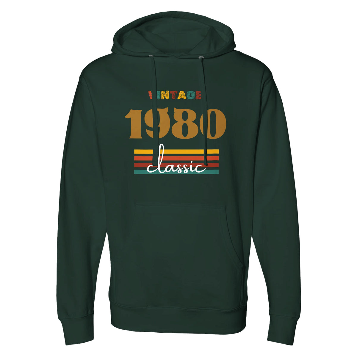 Stylish & Cozy Midweight Hoodie – Personalize the Year - Forest Green - Sweatshirts