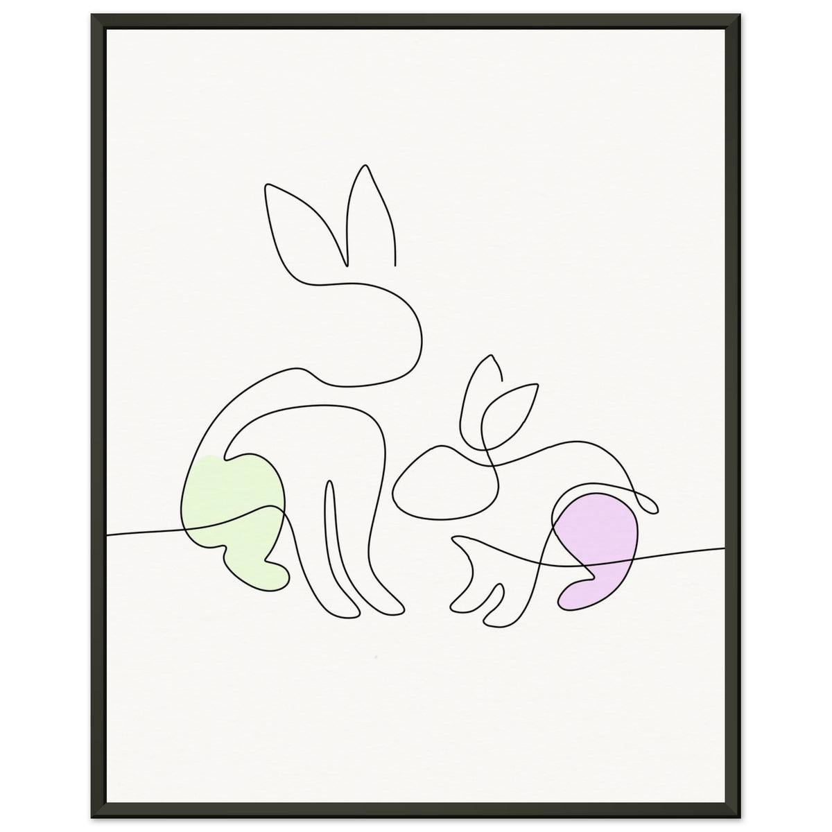 Bunny Bond - Minimalist Elegance - 40x50 cm 16x20″ - Metal Framed Posters