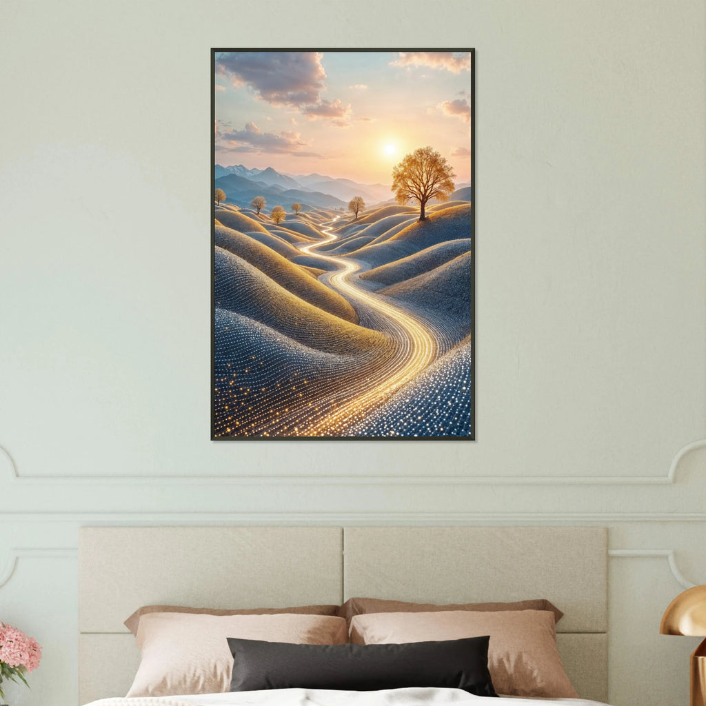 Golden Path to Tranquility - Framed Memory Art - - Metal Framed Posters