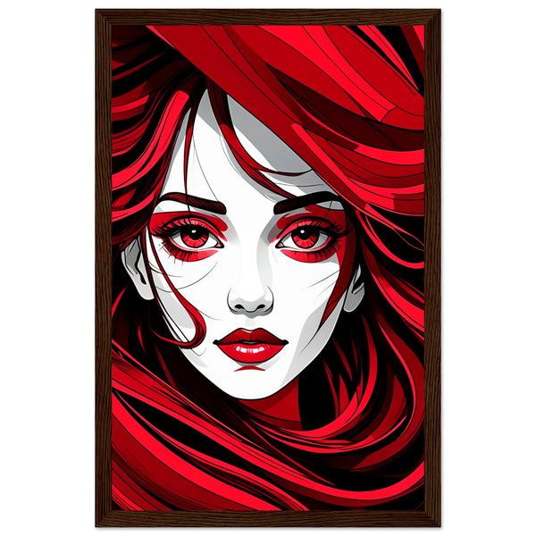 Red Passion - Art That Speaks - 28x43 cm XL (11x17″) Dark wood frame - Framed Poster