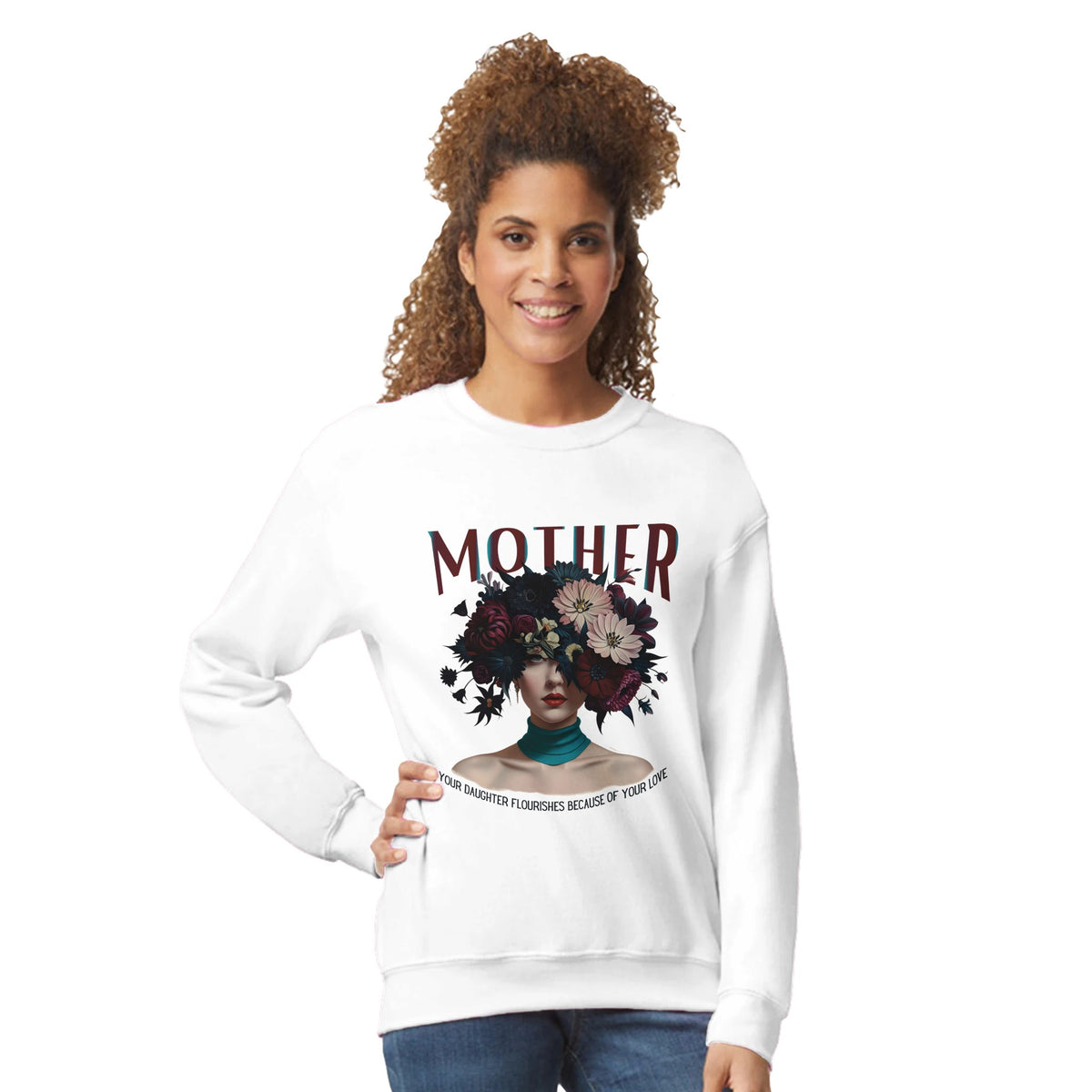 Motherly Love - Where Daughters Blossom - White - Sweatshirts