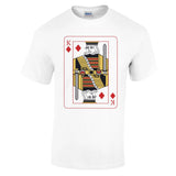 Playing Cards- K- Heavyweight Unisex Crewneck T-shirt - White 2XL Diamonds - Print Material