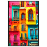 Vibrant Dreams - Colorful Cityscape Art - 60x90 cm 24x36″ Black frame - Wooden Framed Poster