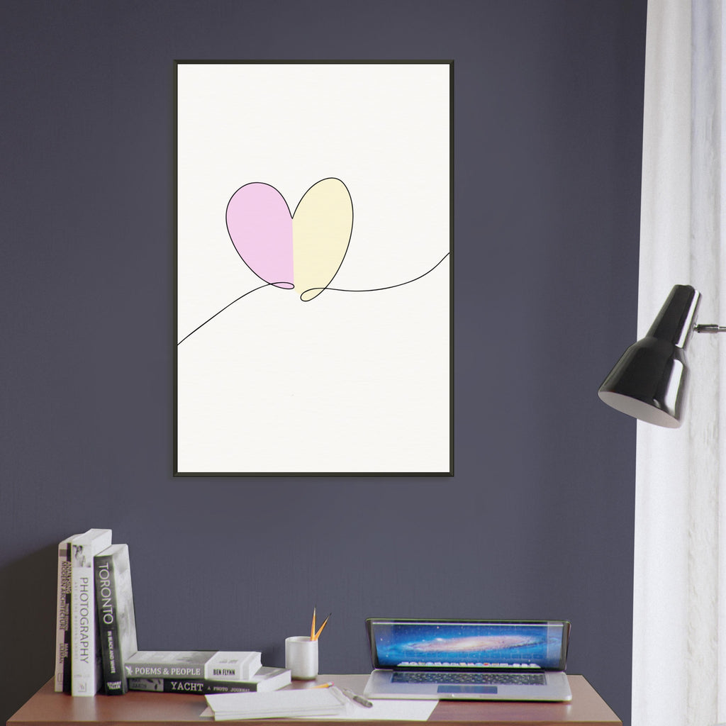 Heartfelt Harmony - Minimalist Love - - Metal Framed Posters