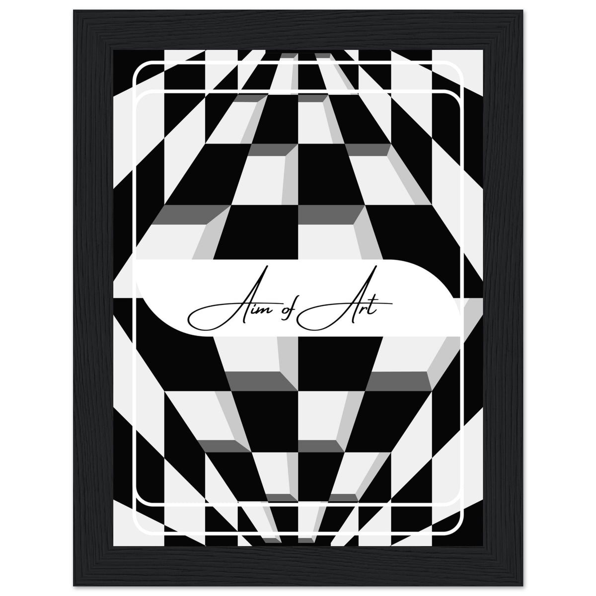 Modern Maze - Aim of Art Illusion - 15x20 cm 6x8″ Black frame - Wooden Framed Posters