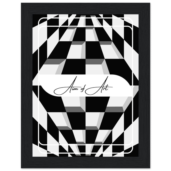 Modern Maze - Aim of Art Illusion - 15x20 cm 6x8″ Black frame - Wooden Framed Posters