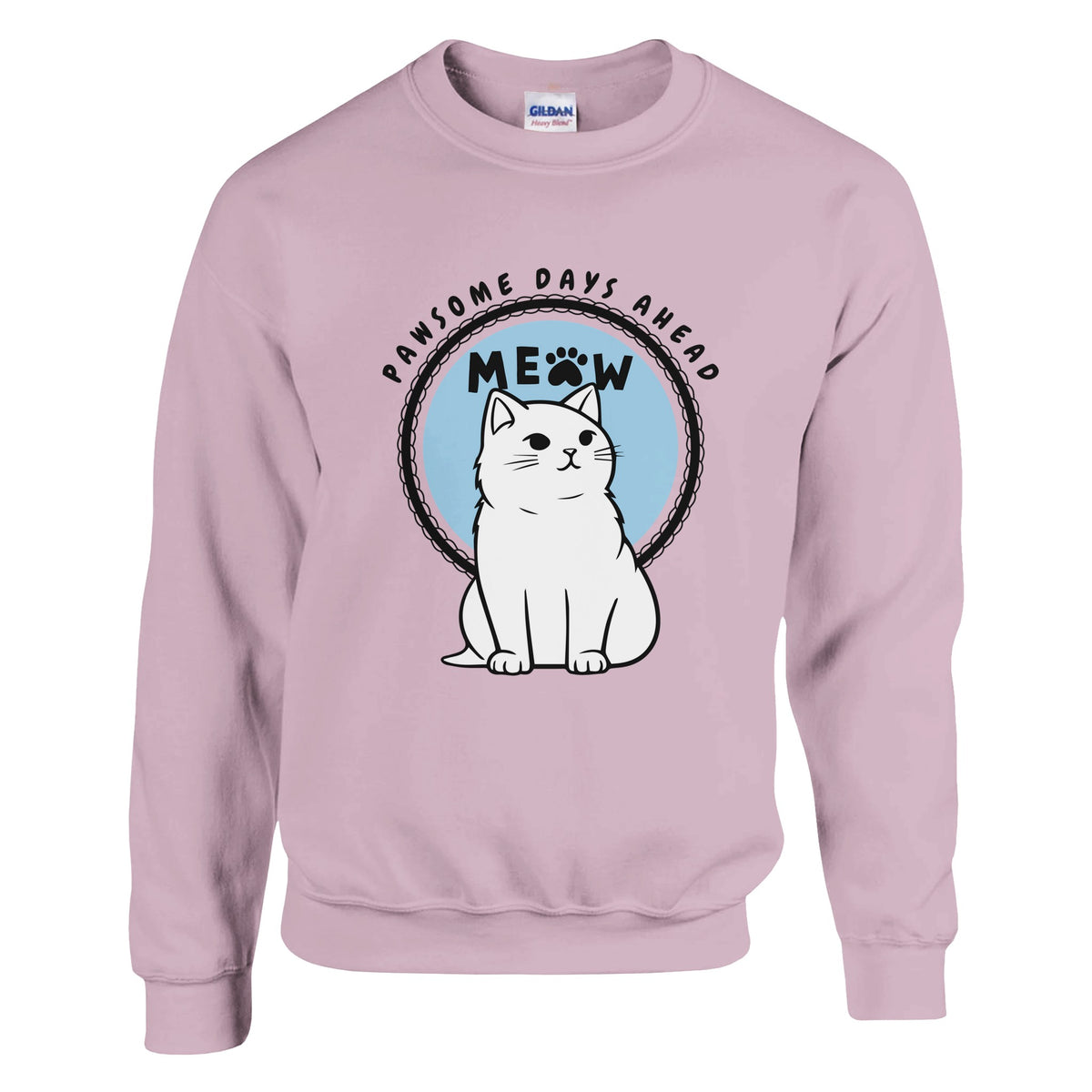 Meow Magic- Cozy Crewneck for Cat Enthusiasts - Light Pink - Sweatshirts