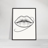 Natural Beauty - Framed Lips Artwork on Matte Paper - 60x80 cm 24x32″ Black frame - Wooden Framed Posters