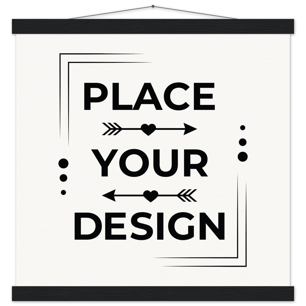 Elevate Your Space - Customizable Premium Matte Paper Poster with Hanger - 40x40 cm 16x16″ Black wall hanger - Wooden Framed Posters