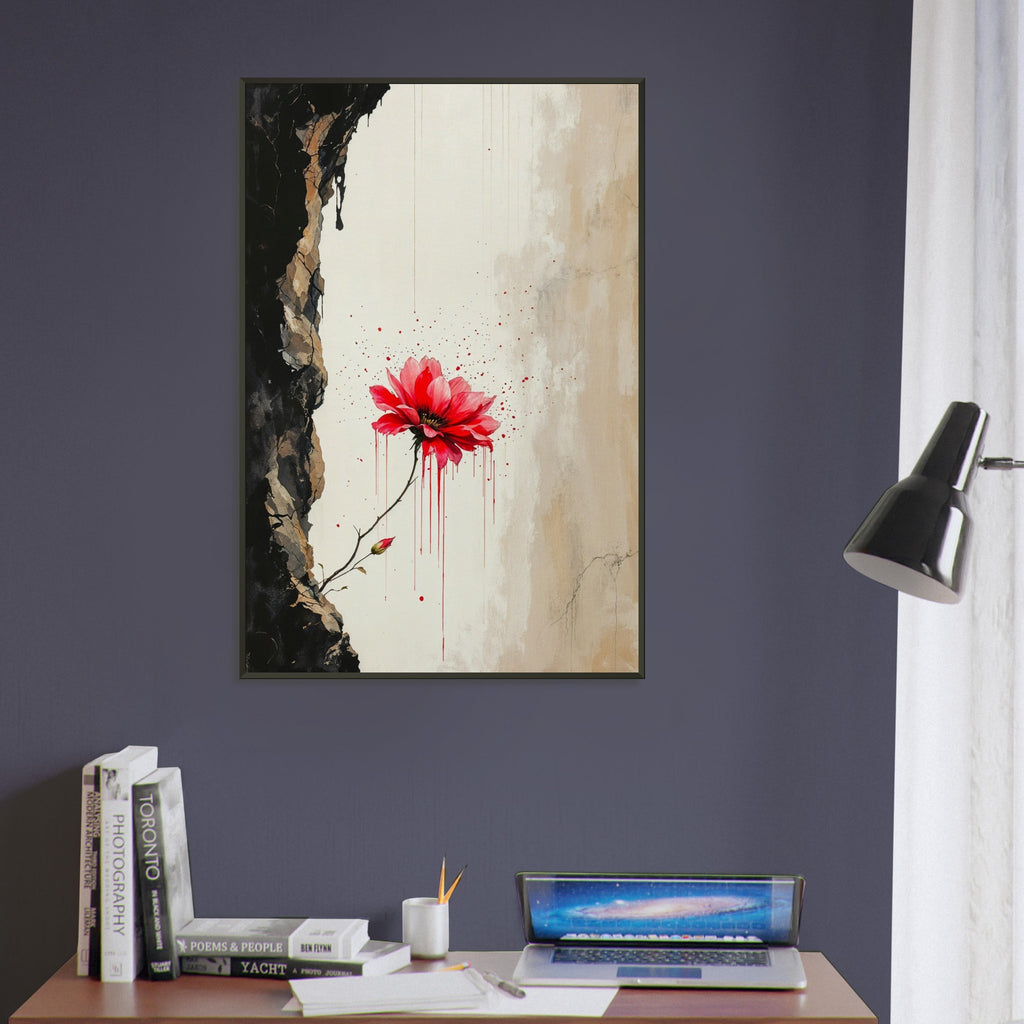 Cracks of Hope - A Flower’s Journey - 60x90 cm 24x36″ - Framed Posters