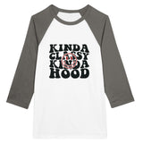 Kind of Classy - Kind of Hood - Unisex 3/4 Sleeve Raglan T-Shirt - -