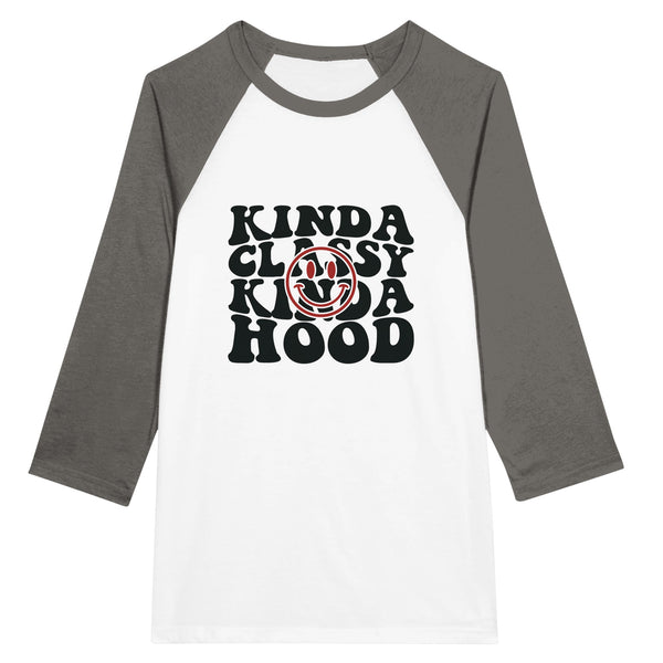 Kind of Classy - Kind of Hood - Unisex 3/4 Sleeve Raglan T-Shirt - -