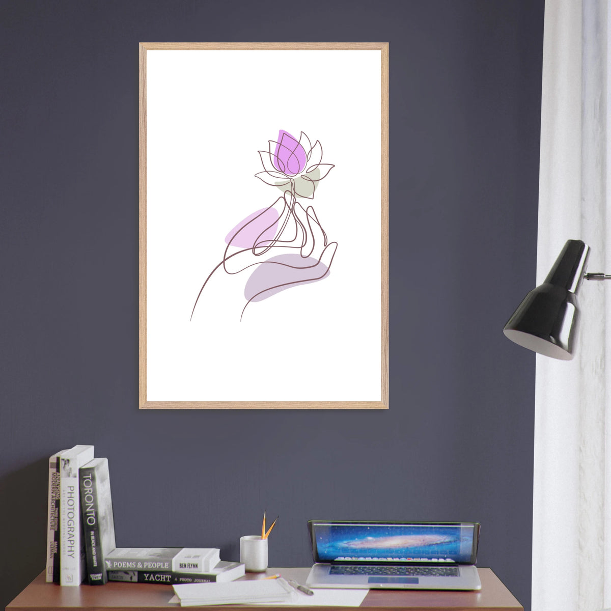 Grace in Bloom Poster – Gift for Wellness Lovers - Wood frame - Wooden Framed Posters