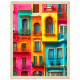 Vibrant Dreams - Colorful Cityscape Art - 30x40 cm 12x16″ Wood frame - Wooden Framed Poster