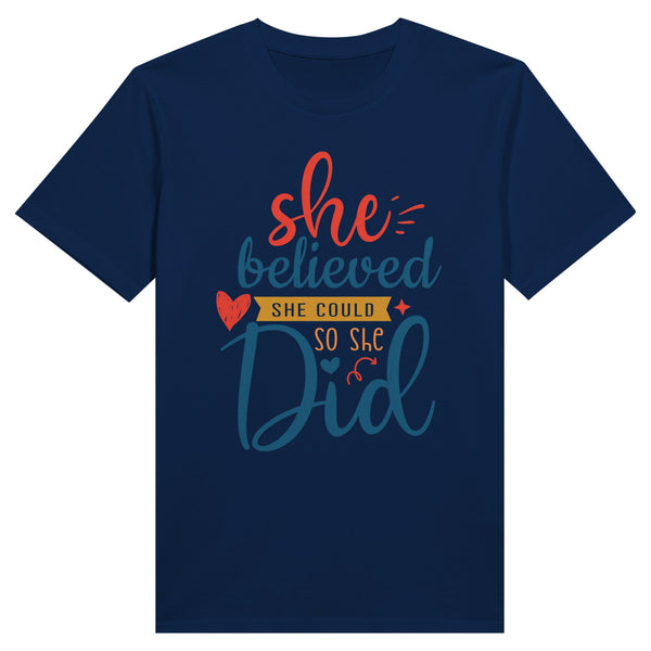 Wearable Inspiration - She Believed, She Did Shirt - Navy - Print Material