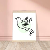 Serene Wings - Bird Art Poster with Magnetic Wooden Hanger - 40x50 cm 16x20″ Natural wood wall hanger - Posters With Hanger