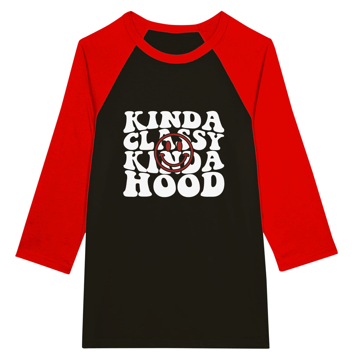 Kind of Classy - Kind of Hood - Unisex 3/4 Sleeve Raglan T-Shirt - -