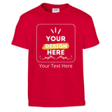 Vibrant Colors - Unmatched Comfort - Kids Customizable Crewneck Tee - Red - Crewneck T-shirts