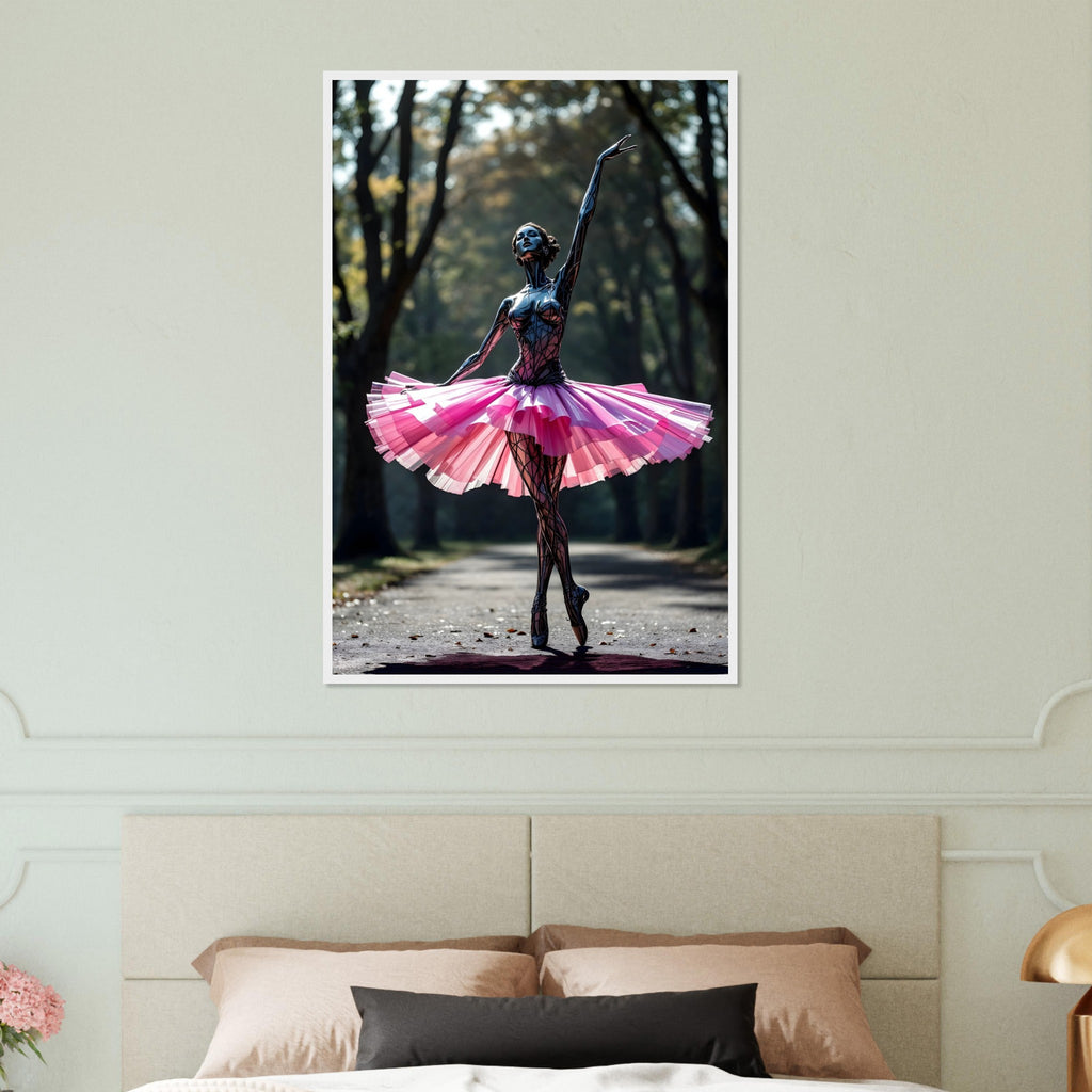 Ballet Reimagined - Iconic Metallic Dance Design - 60x90 cm 24x36″ White frame - Framed Posters