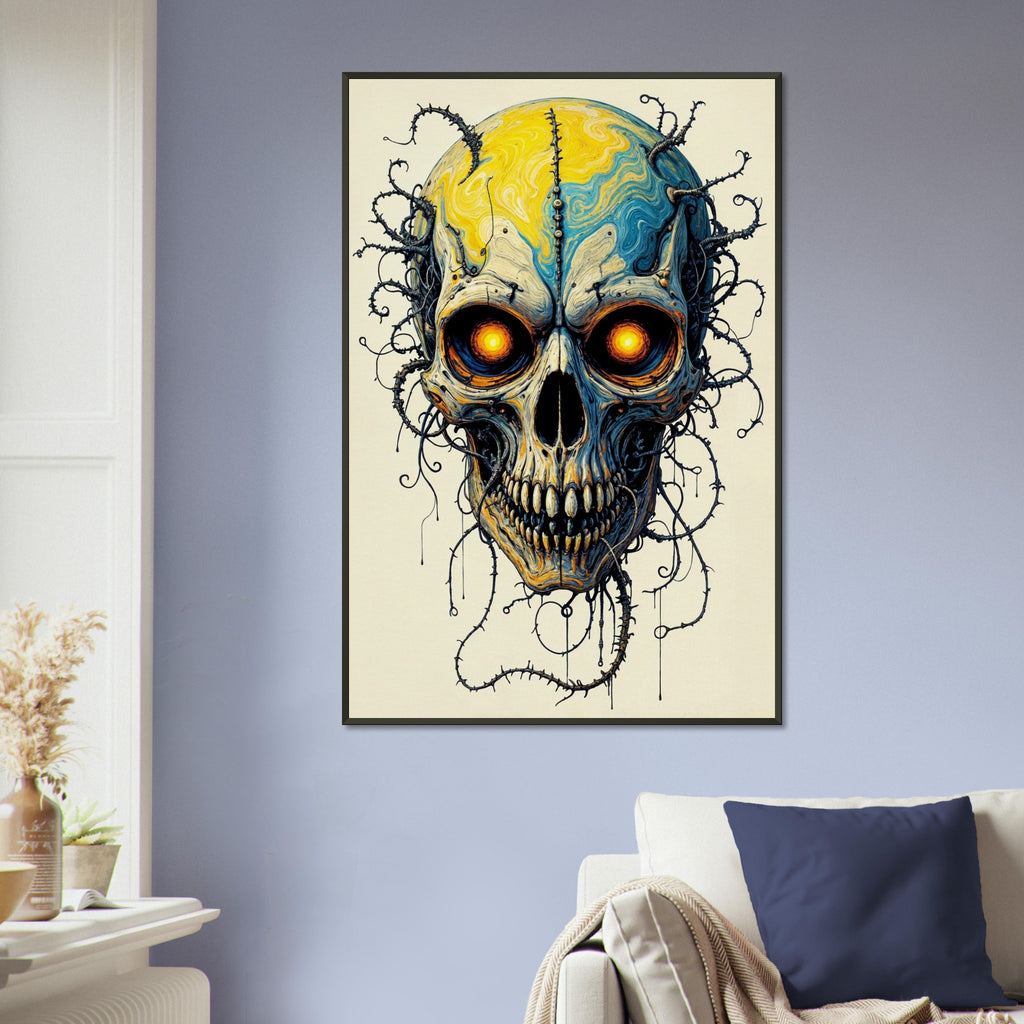 Twisted Skull - The Essence of Decay and Mystery - 60x90 cm 24x36″ - Framed Posters